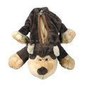 Children's plush pencil case in cartoon animal style, 27cm length, 8cm width, orange and brown colours