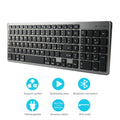 Ultra-thin Bluetooth wireless keyboard for tablets and mobile phones showing 104-key layout