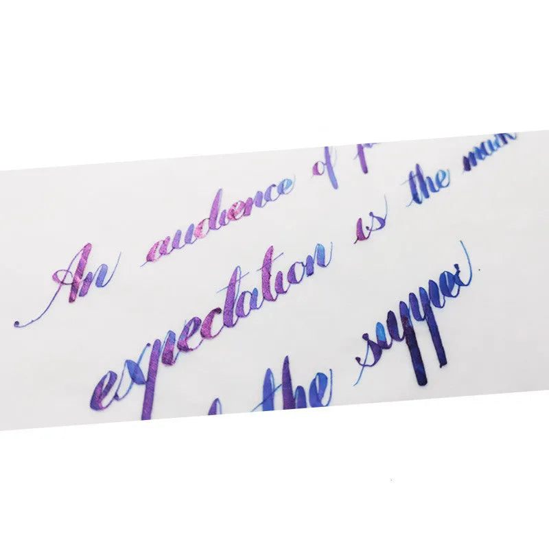 Strong sheen gradient ink bottle with gold powder colour effect for fountain pens and dip pens