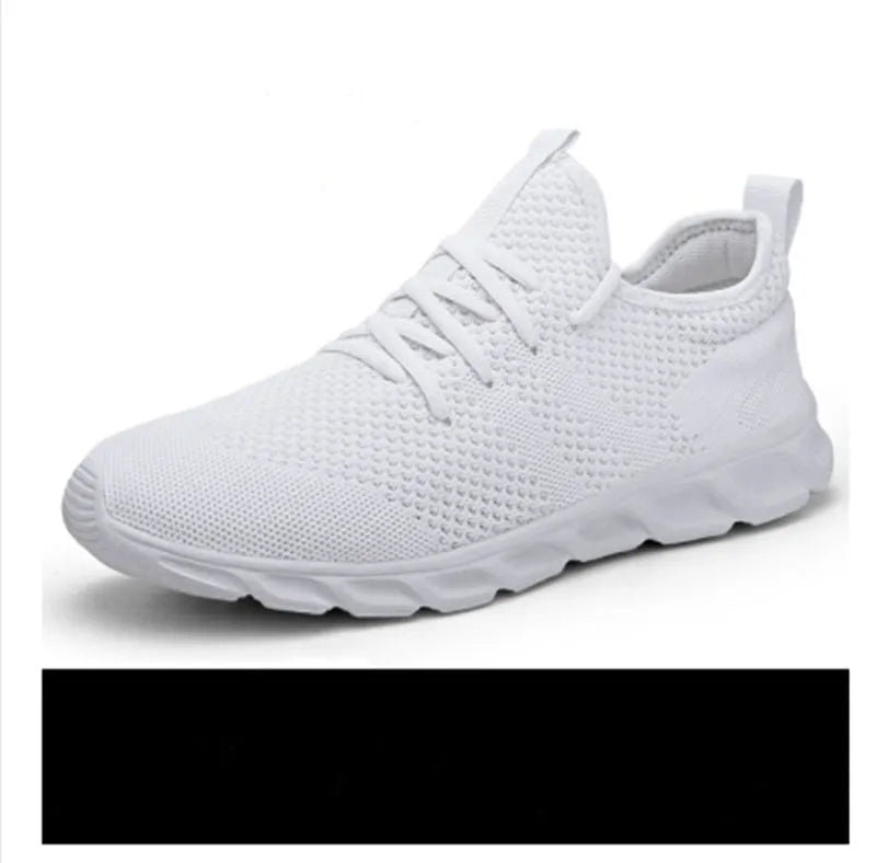 Men's black and white lace-up sneaker with mesh upper and PVC sole for casual outdoor wear