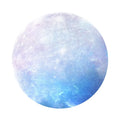 Round natural rubber mouse pad with planet pattern on silk cloth surface, 22cm diameter