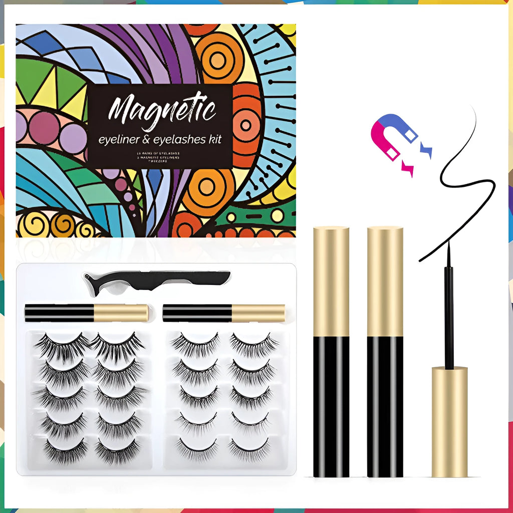 3D magnet eyelashes thick natural false lashes handmade man-made fibre magnetic suit Style A