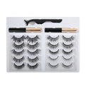 3D magnet eyelashes thick natural false lashes handmade man-made fibre magnetic suit Style A