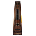 Children's plastic simulation ukulele toy with retro guitar styling and colour box packaging