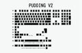Budino V2 PBT doubleshot keycap set OEM profile white and black for mechanical keyboard pudding design