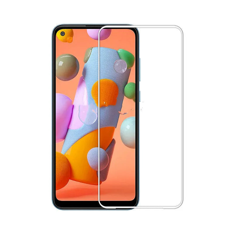 Samsung A11 full screen tempered glass protector with 2.5D arc edge and 9H hardness