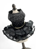 Black princess-style polyester dog skirt for weddings and events