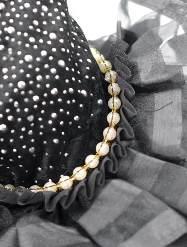 Black princess-style polyester dog skirt for weddings and events
