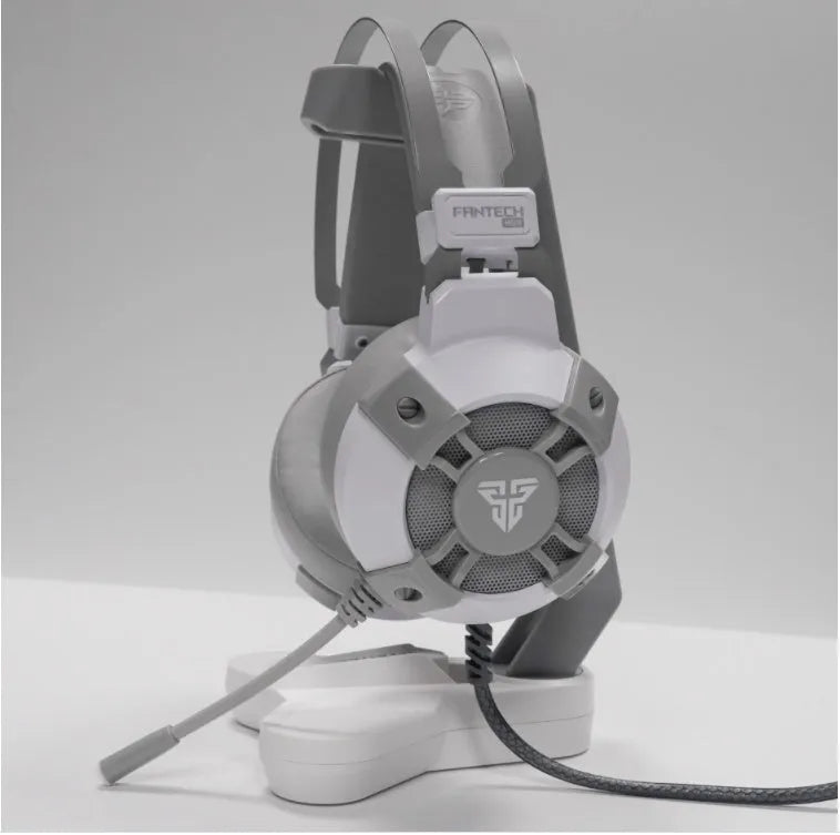 Black FANTECH HG11 USB gaming headset with RGB lighting on earcups and a long cable.
