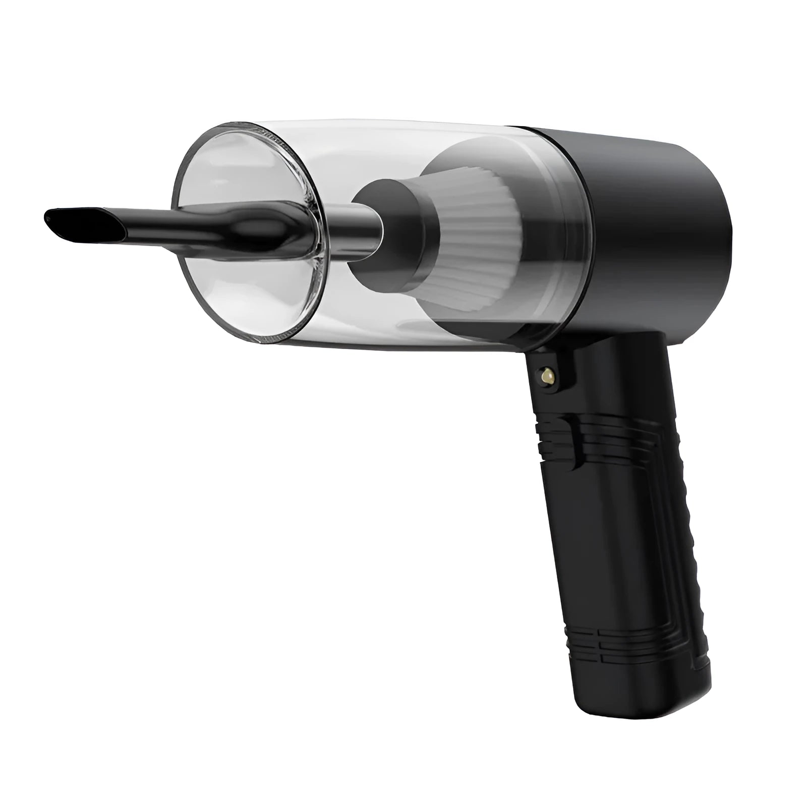 Starry Sky Black and Pearl White car vacuum cleaner with accessories on a 5-metre cable.