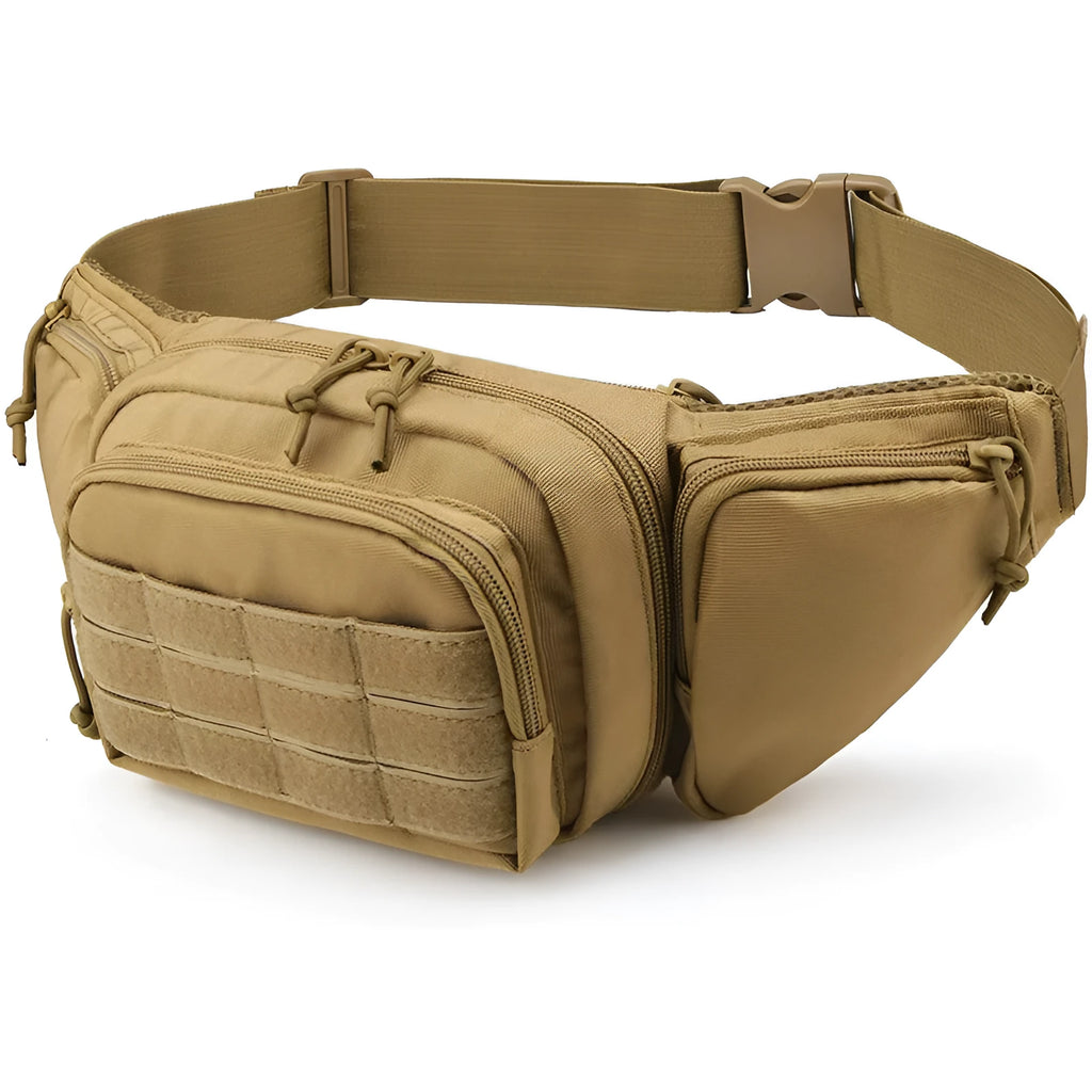 Tactical waist bag without shoulder straps in black or khaki colours