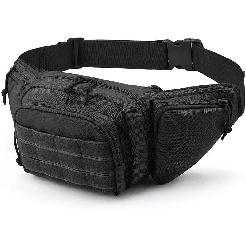 Tactical waist bag without shoulder straps in black or khaki colours