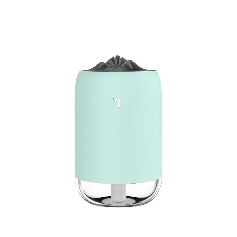 White Magic Flame ultrasonic desktop humidifier with columnar shape and single mist outlet