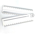 White plastic multi-function ruler set 30cm with straight edge and angle in OPP bag