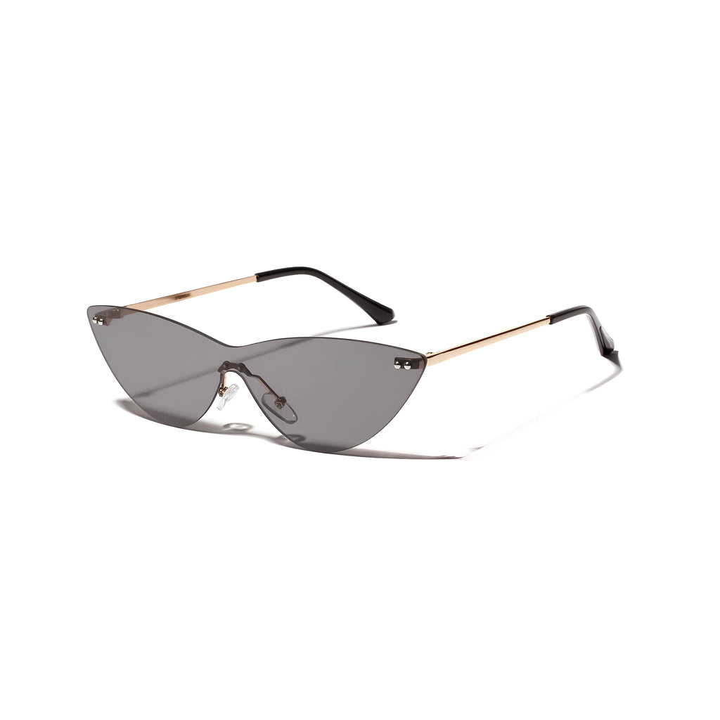 Brown tint vintage sunglasses with metal frame and UV400 protection