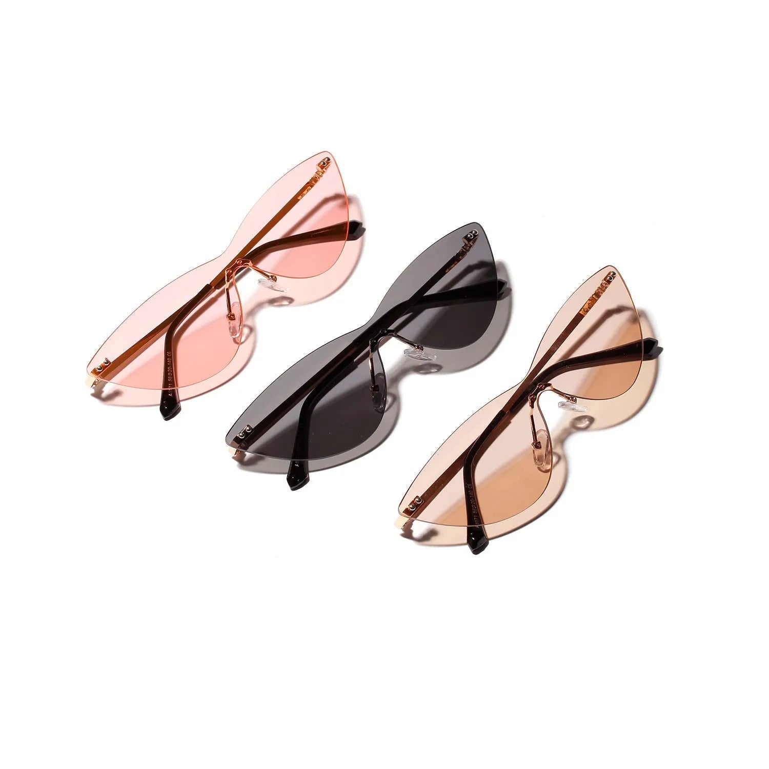 Brown tint vintage sunglasses with metal frame and UV400 protection