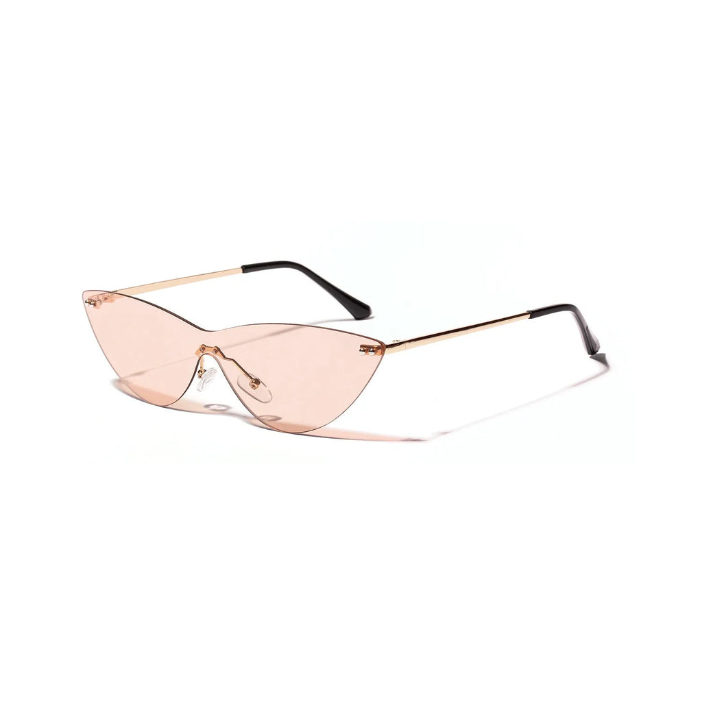 Brown tint vintage sunglasses with metal frame and UV400 protection