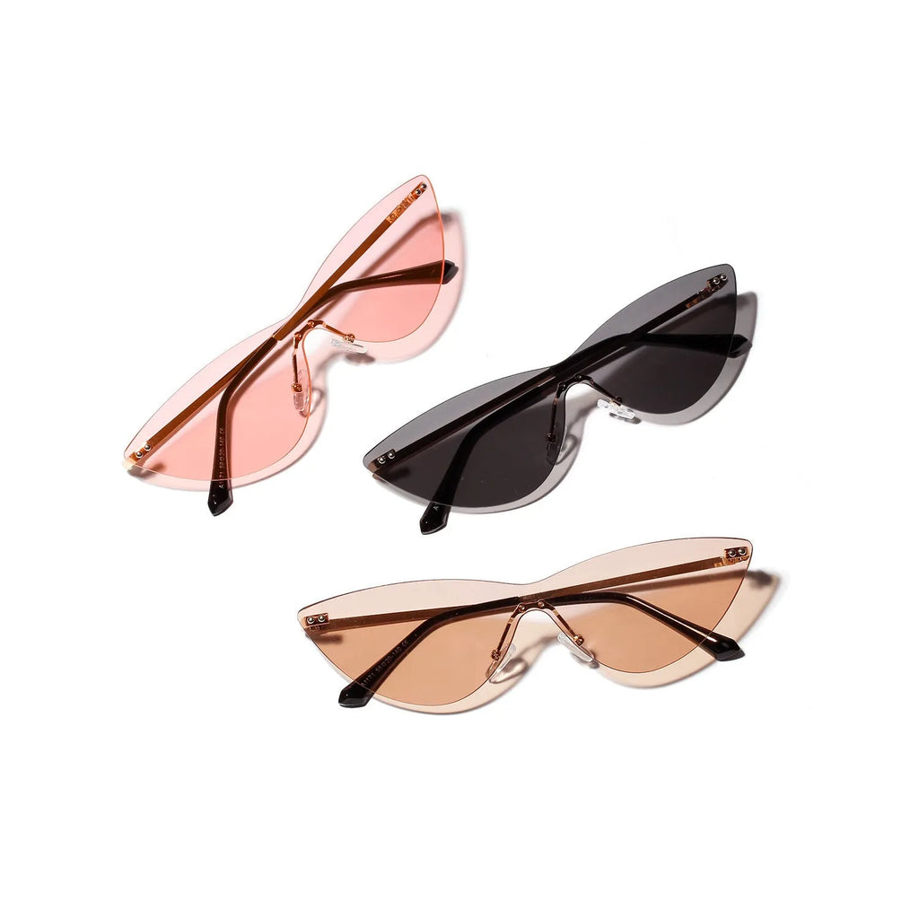 Brown tint vintage sunglasses with metal frame and UV400 protection