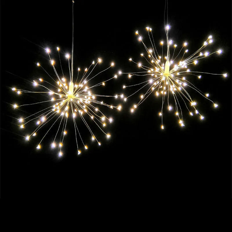 Solar-powered LED meteor shower light with warm-colour starry decoration for indoor and outdoor use