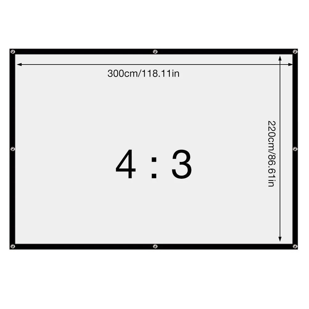 150 inch white polyester folding projection screen with 4:3 aspect ratio
