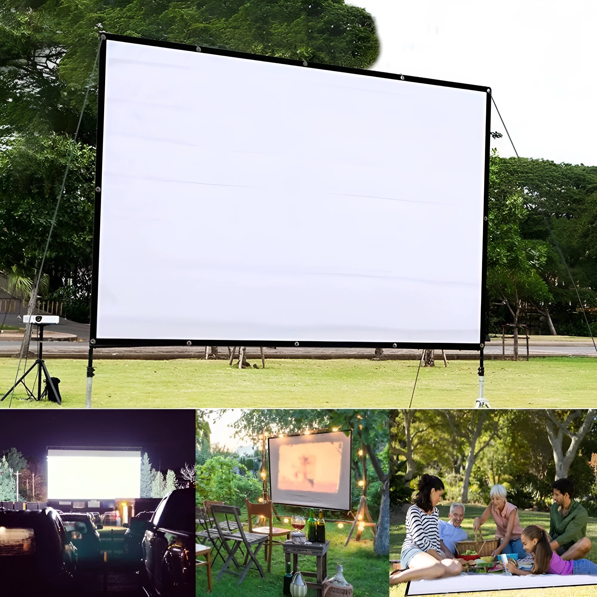 150 inch white polyester folding projection screen with 4:3 aspect ratio