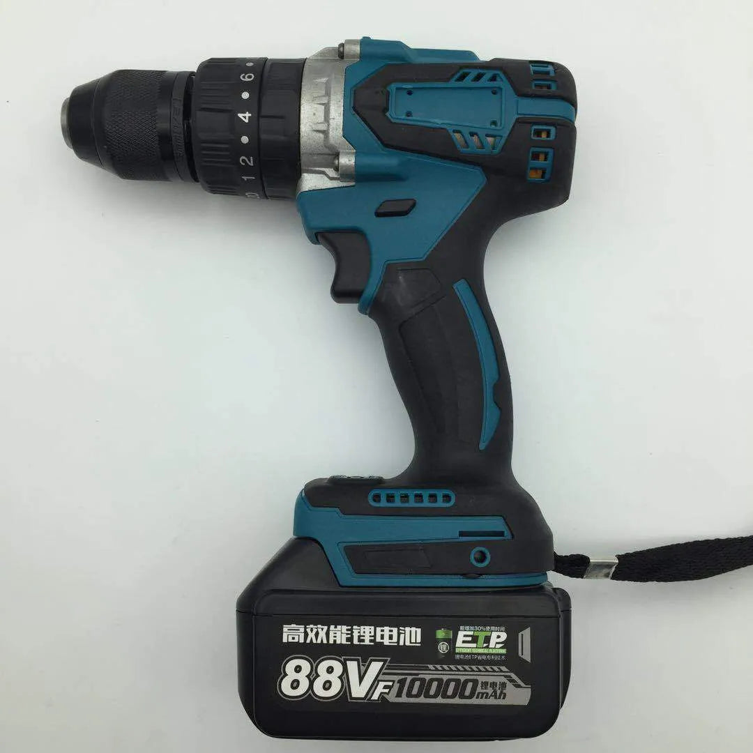 21V cordless multifunctional impact drill with 13mm chuck and rechargeable lithium battery
