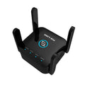 Pixlink AC24 dual frequency wireless WiFi extender in white with lightning protection and UK power plug