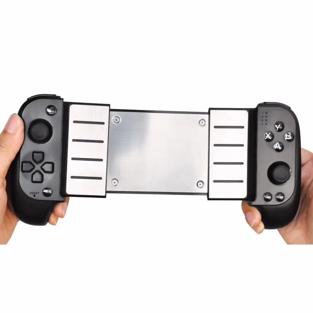 Cytec black and red blue wireless telescopic Bluetooth game controller extended holding a smartphone