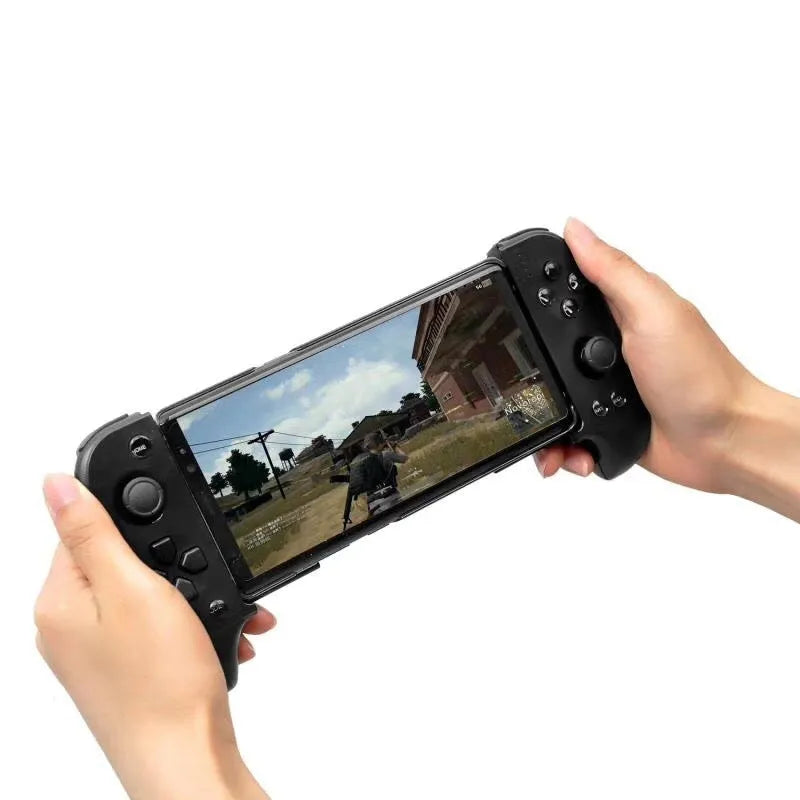 Cytec black and red blue wireless telescopic Bluetooth game controller extended holding a smartphone