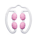 Purple and pink annular leg massage rollers made from silicone material