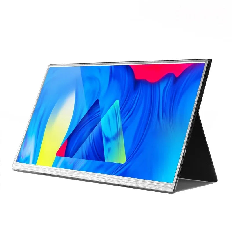 Zeuslap 15-inch portable computer monitor with Full HD resolution on desk with HDMI and USB cables