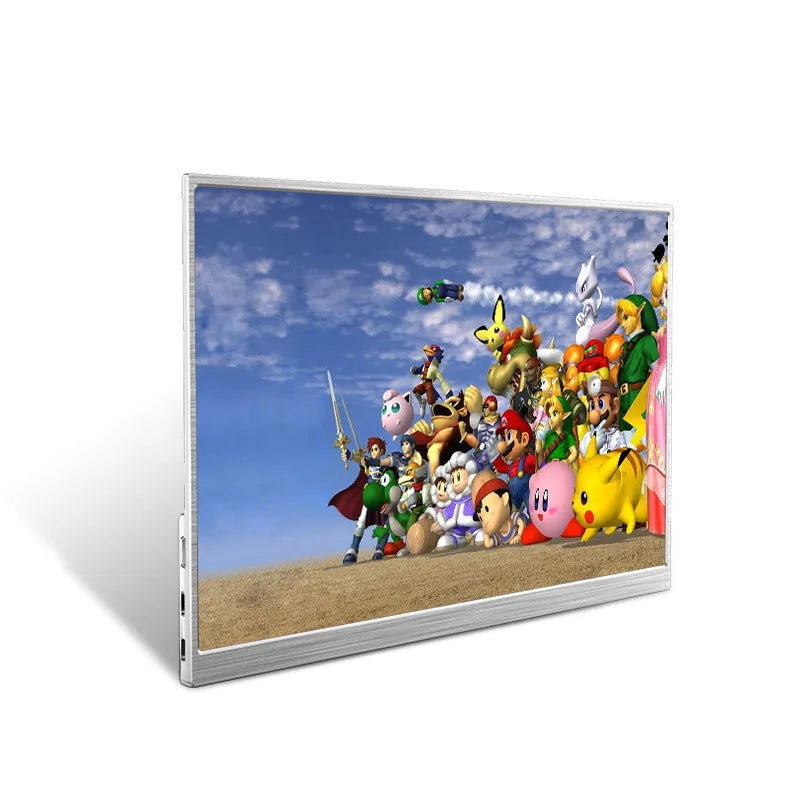Zeuslap 15-inch portable computer monitor with Full HD resolution on desk with HDMI and USB cables