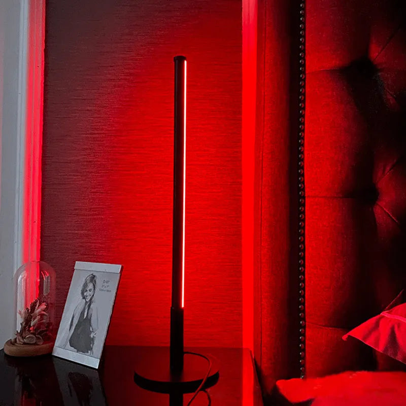 New Nordic Minimalism LED bedside table lamp in black with RGB lighting and touch remote