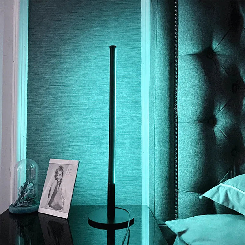 New Nordic Minimalism LED bedside table lamp in black with RGB lighting and touch remote