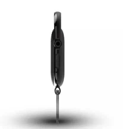 Black zinc alloy intelligent voice control digital audio recorder with one-key recording.