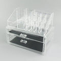 Clear foldable acrylic storage container for cosmetics with 18 litre capacity