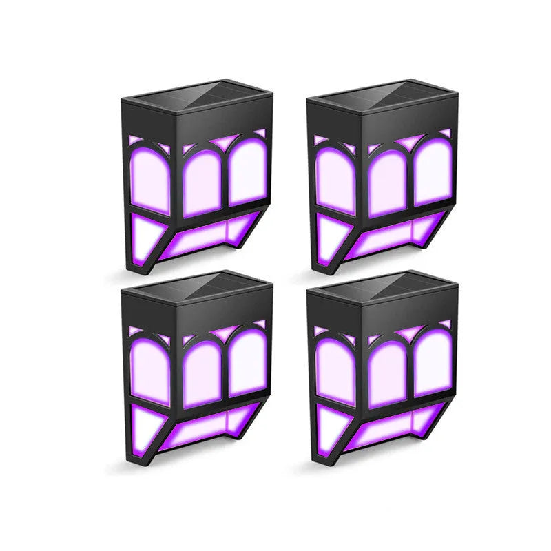 Outdoor solar wall lamp with IP67 waterproof rating and multiple colour LED options