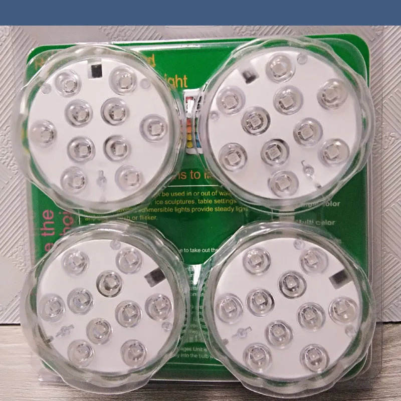 Waterproof remote control LED garden light with 10 RGB LEDs for pool and outdoor decoration