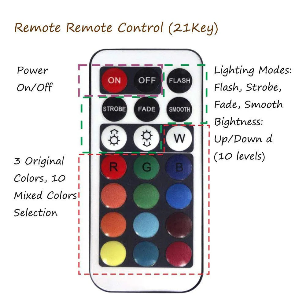 Waterproof remote control LED garden light with 10 RGB LEDs for pool and outdoor decoration