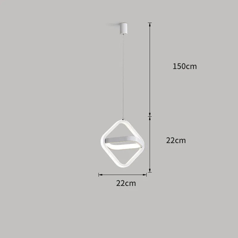 Modern minimalist bedside lamp in geometric shape with remote control