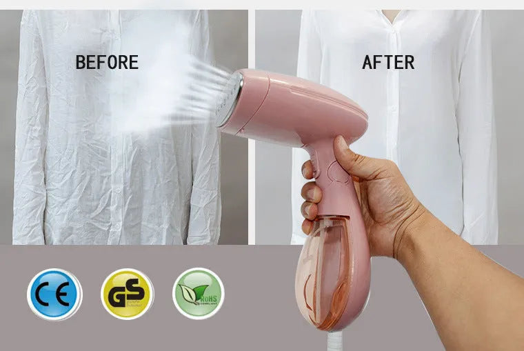 Sokany pink electric ironing brush with steam function for clothes smoothing
