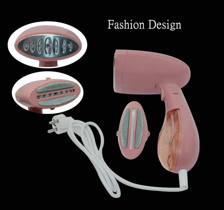 Sokany pink electric ironing brush with steam function for clothes smoothing