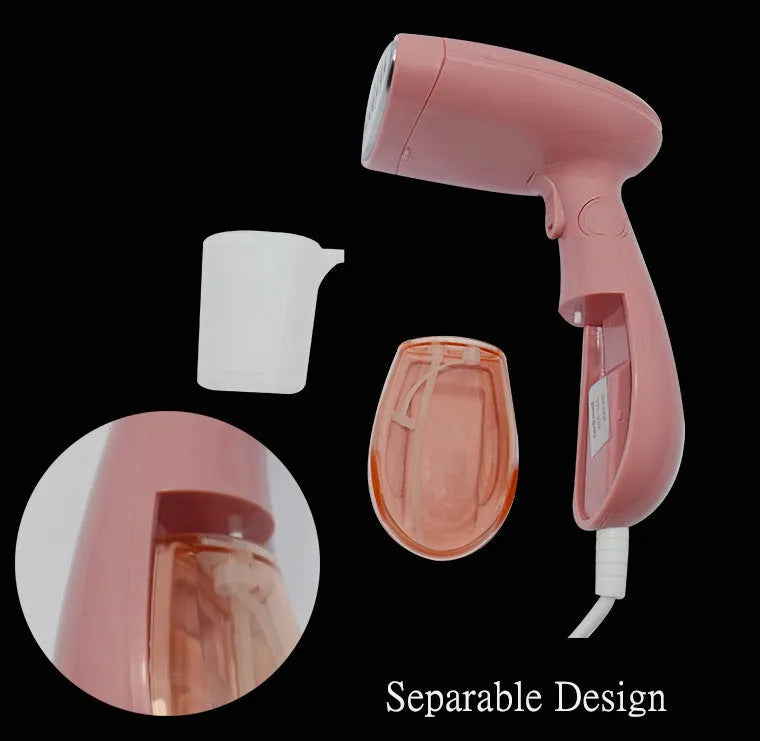 Sokany pink electric ironing brush with steam function for clothes smoothing