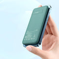 Maiduo Magsafe magnetic wireless charging power bank in mint green colour showing back clip design