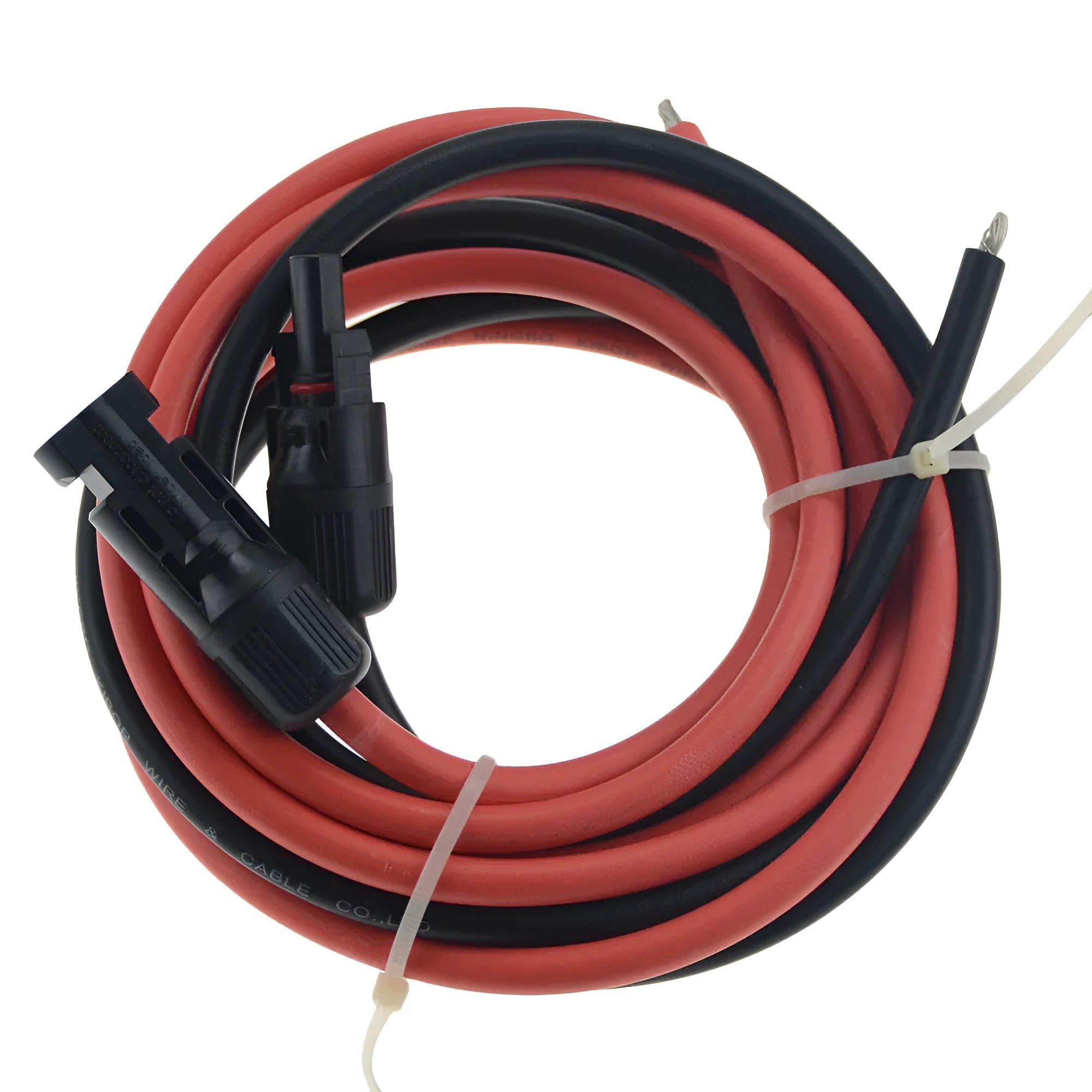 MC4 connector solar extension cable with tinned copper wire in black and red options