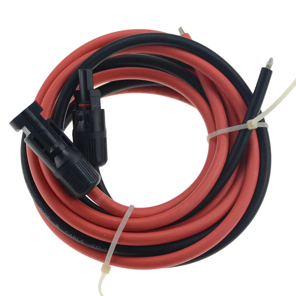 MC4 connector solar extension cable with tinned copper wire in black and red options
