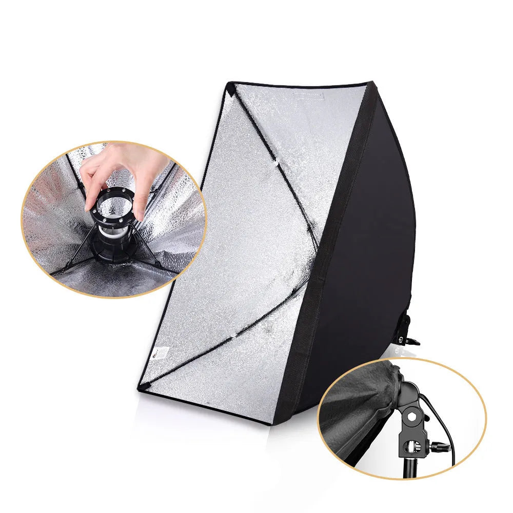 LIBEN 50x70cm soft light cloth on a 2 metre tripod stand for photography