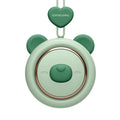 Mini bladeless neck fan with hanging rope, shown in bunny, mavericks, and little bear character designs.