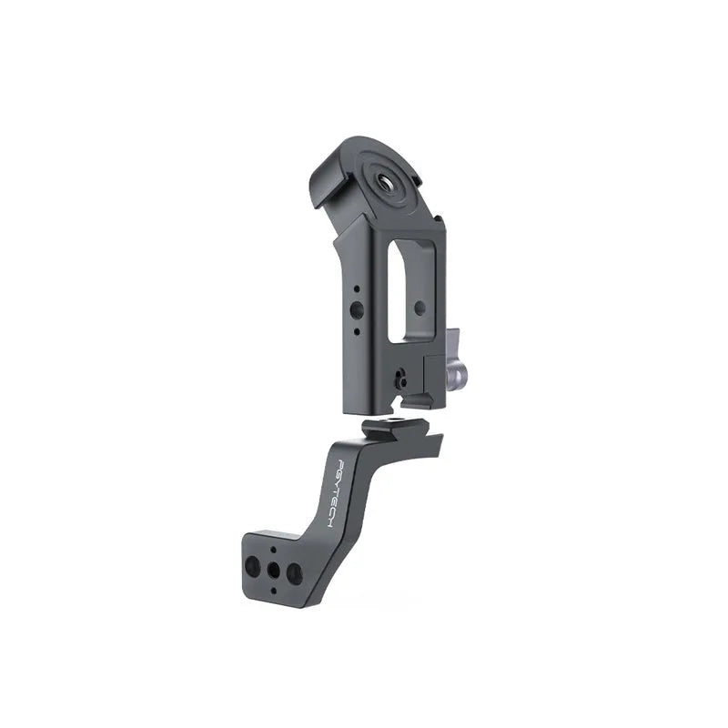 PGYTECH aluminium gimbal adapter for DJI Ronin S and SC on a tripod with accessory mounts visible.