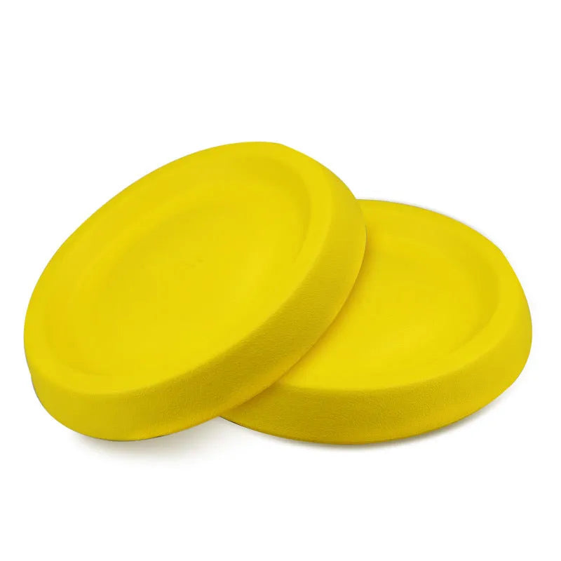 Yellow EVA plastic dog throwing toy for outdoor fetch games and training